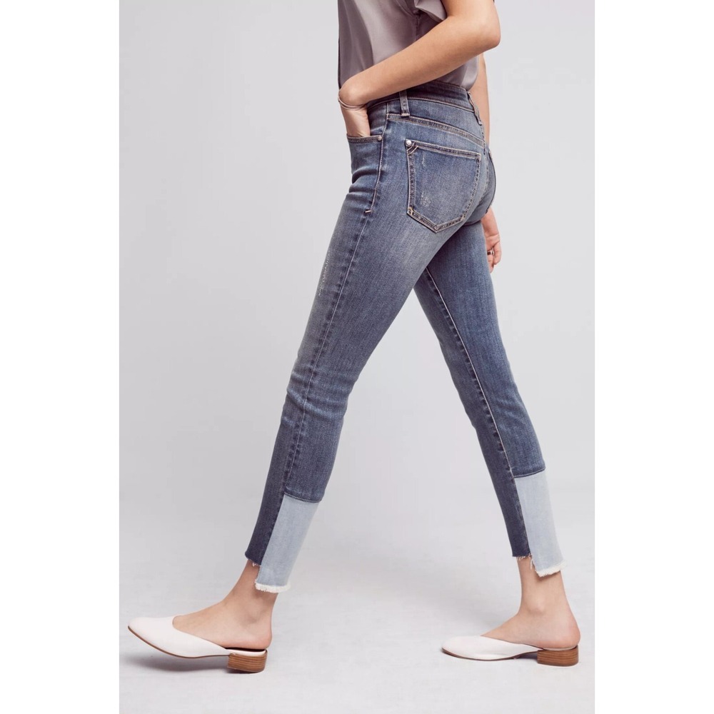 Anthropologie Pilcro Script High-Rise Cropped Ankle Skinny Light Blue Jean Sz 26